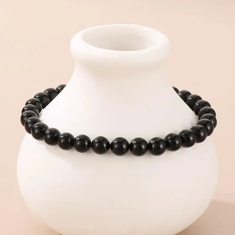 Stainless Steel Shell Pearl Bead Bracelet Black One Size Bracelets - Tophatter Daily Deals